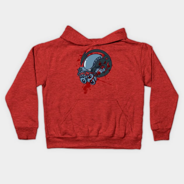 Vintage Retro Cartoon Style Alien Kids Hoodie by StudioPM71